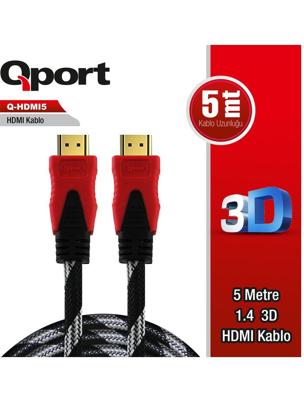 Qport Q-Hdmı53 Hdmı 2.0 V Altın Uçlu Kablo 5 Mt