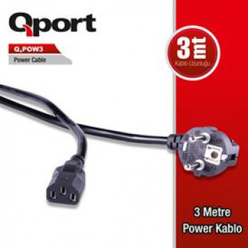 Qport Q-Pow3 3 Metre Pc Power Kablosu