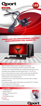 Qport Q-Powy1.5 1.5 Metre Pc Power Kablosu
