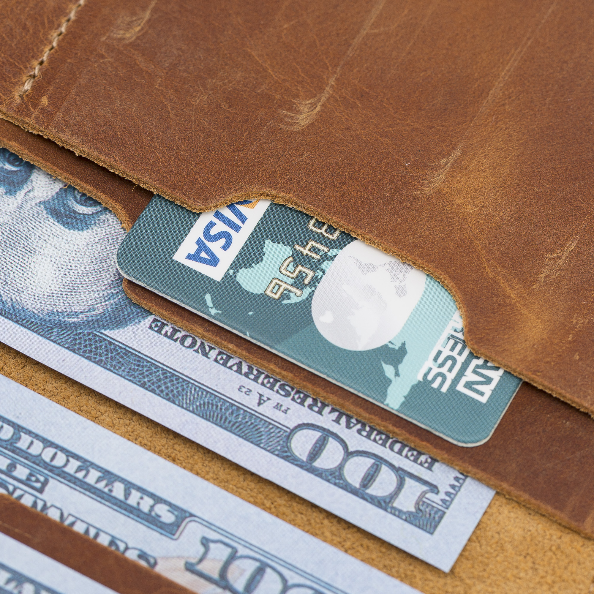 Ri̇o 5.5 İnch Uyumlu Deri̇ Kartlıklı Kılıf G19 Taba