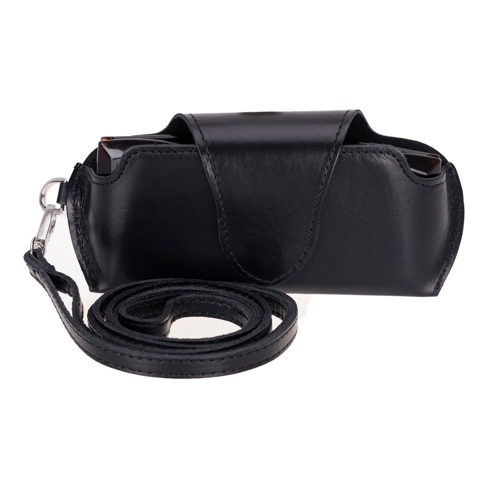 Ri̇vi̇era Deri̇ Askılı Gözlük Kılıfı Parlak Si̇yah