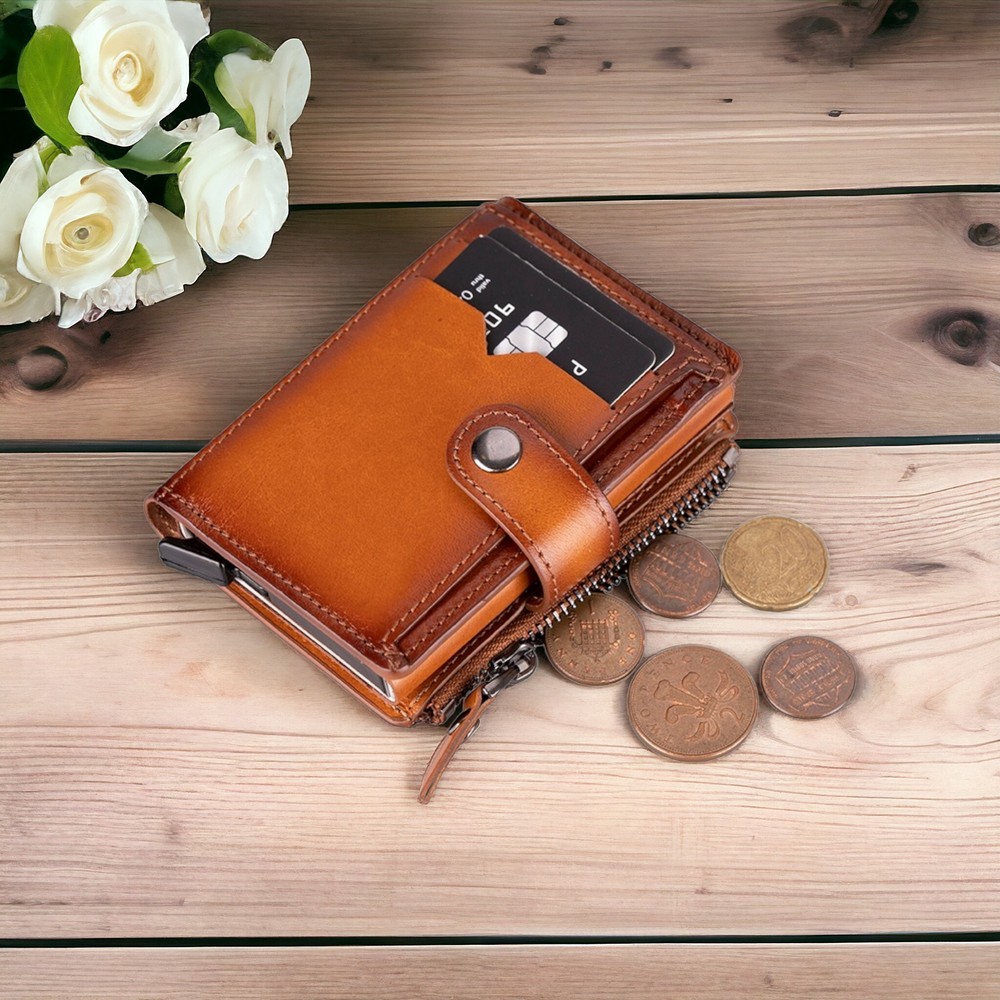 Rodos Haki̇ki̇ Deri̇, El Yapımı, Pop-Up Kartlık Cüzdan, Gölgeli̇ Taba