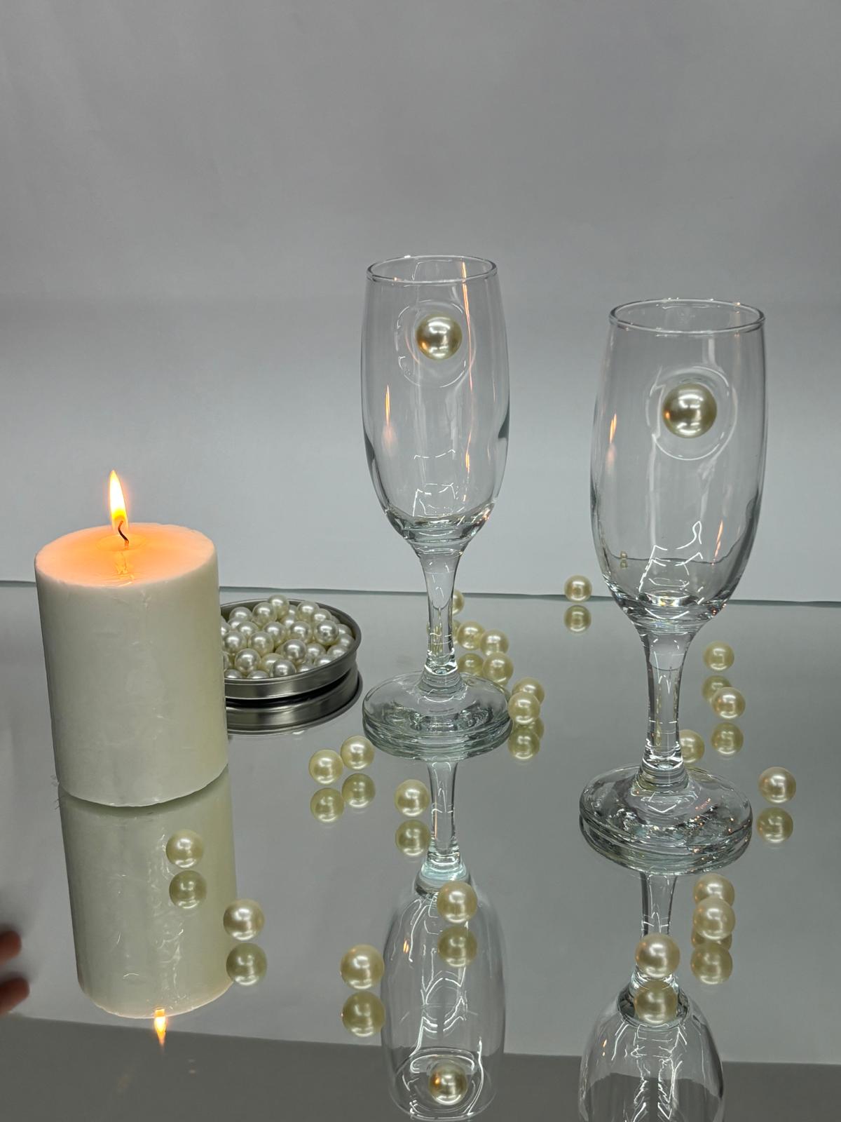 Şampanya Kadehi̇ Klasi̇k İnci̇ Fi̇gürlü 2 Li̇