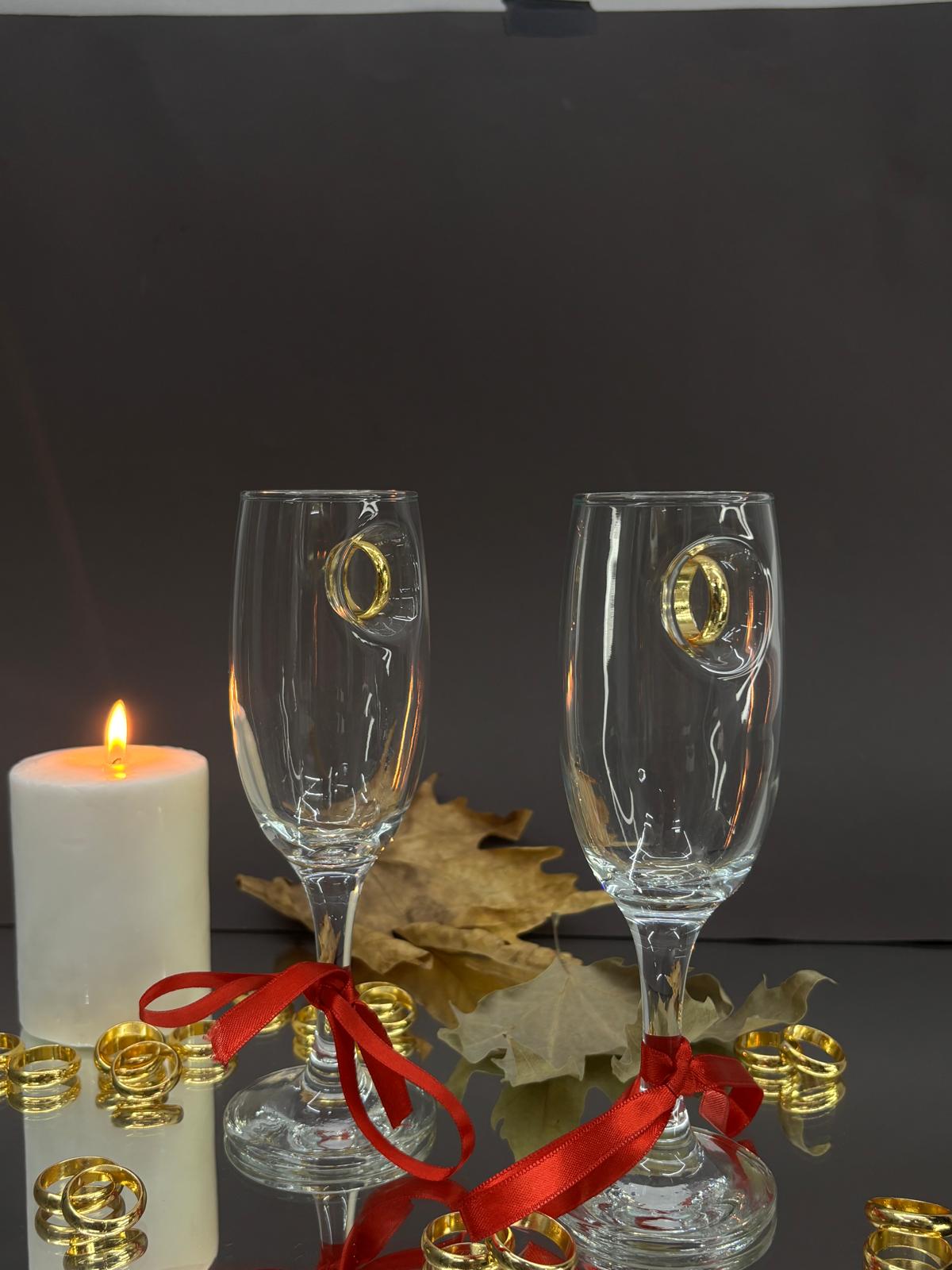 Şampanya Kadehi̇ Yüzük Fi̇gürlü 2 Li̇