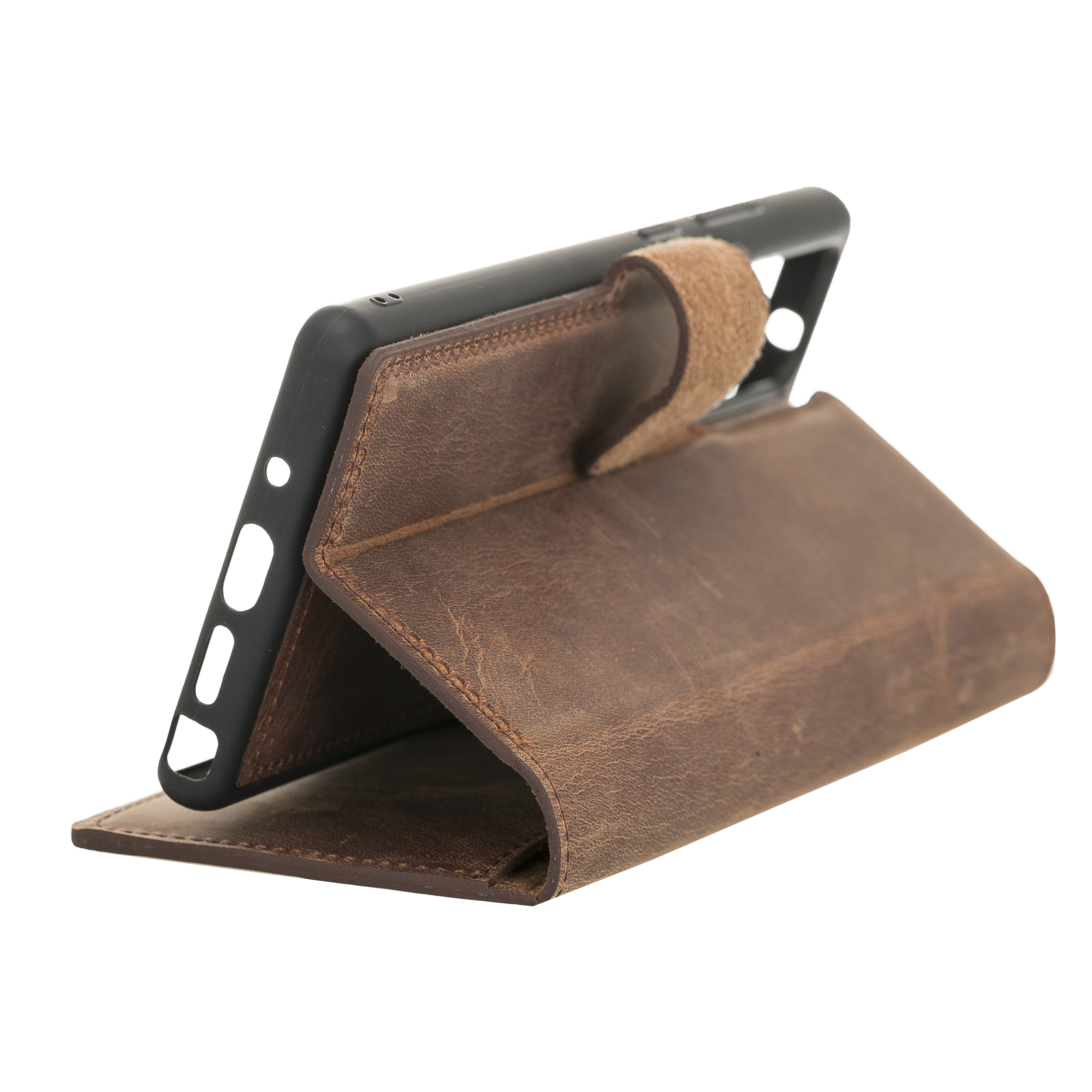 Samsung Galaxy Note 20 Uyumlu Deri̇ Cüzdanlı Kılıf G2 Kahve