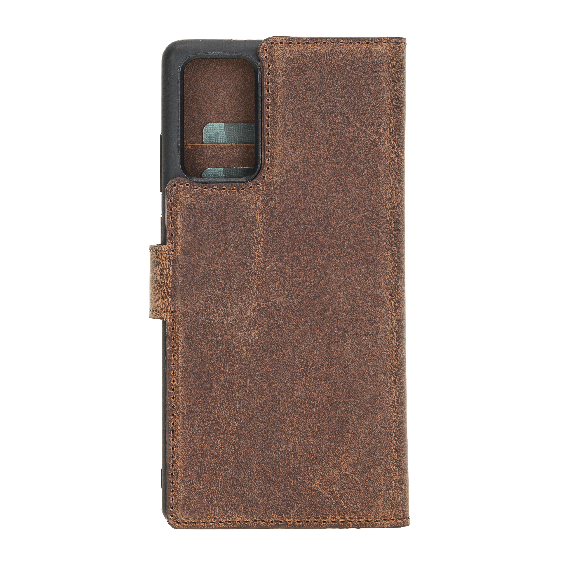 Samsung Galaxy Note 20 Uyumlu Deri̇ Cüzdanlı Kılıf G2 Kahve