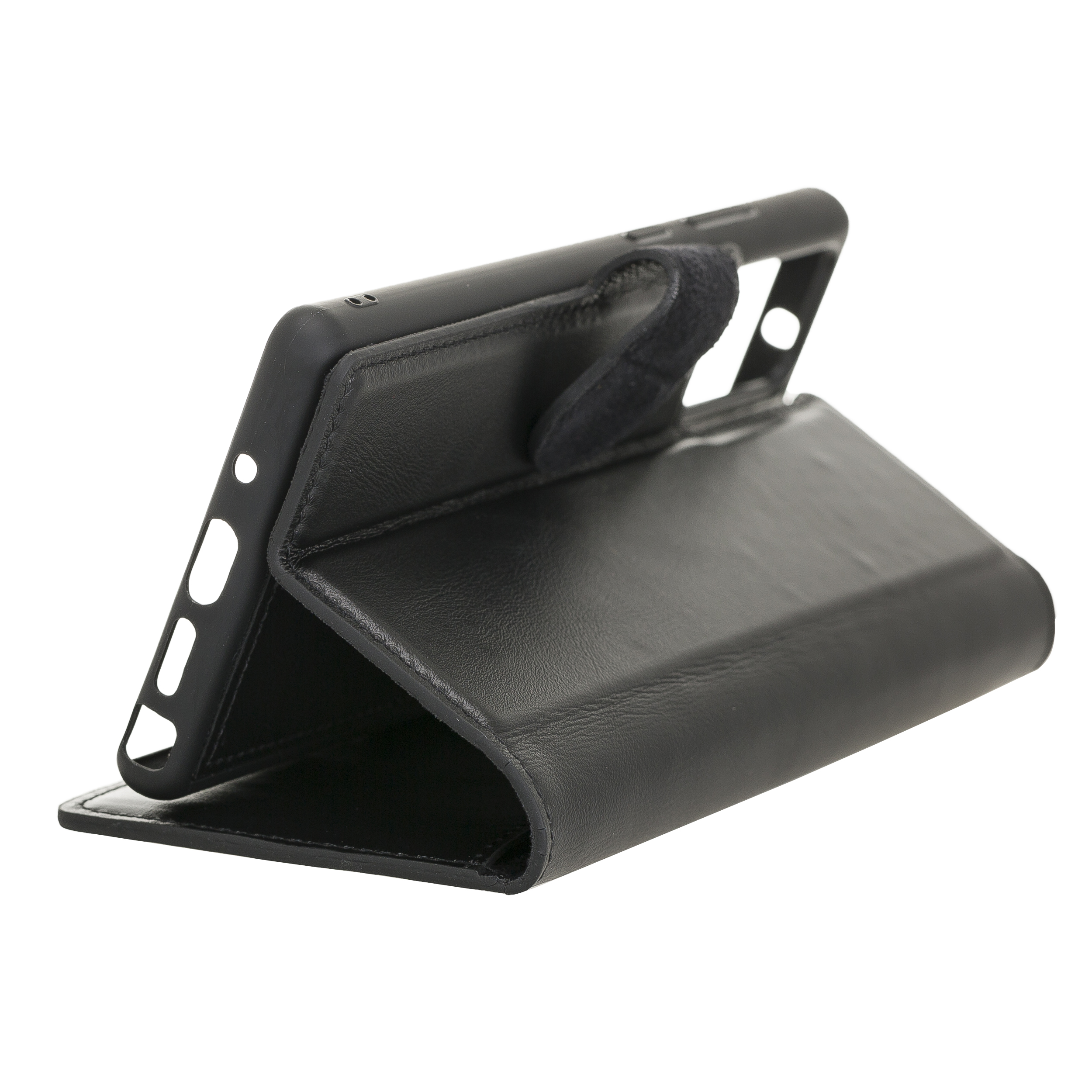 Samsung Galaxy Note 20 Uyumlu Deri̇ Cüzdanlı Kılıf Rst1 Si̇yah