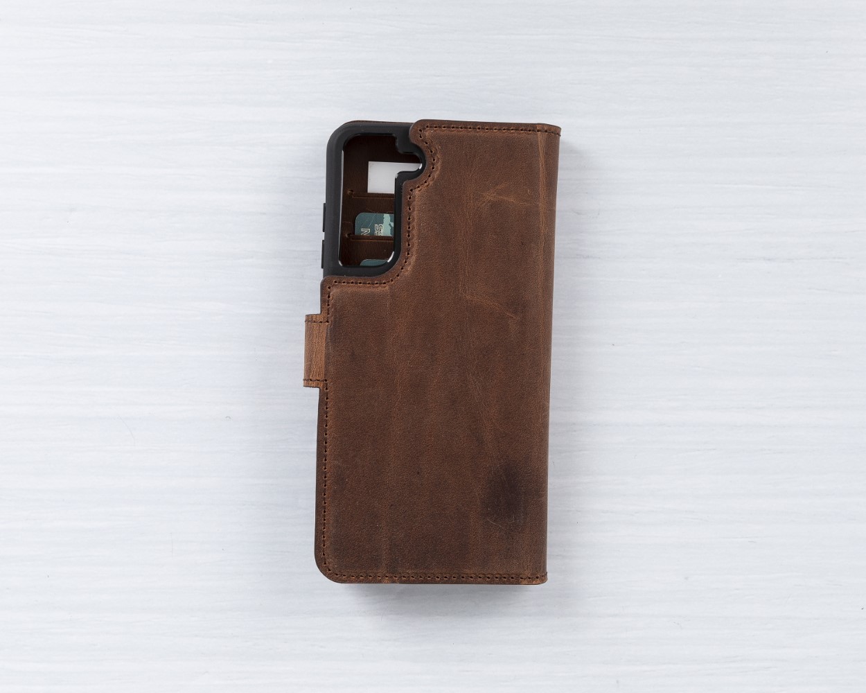 Samsung Galaxy S21 Fe Uyumlu Deri̇ Cüzdanlı Kılıf G2 Kahverengi̇