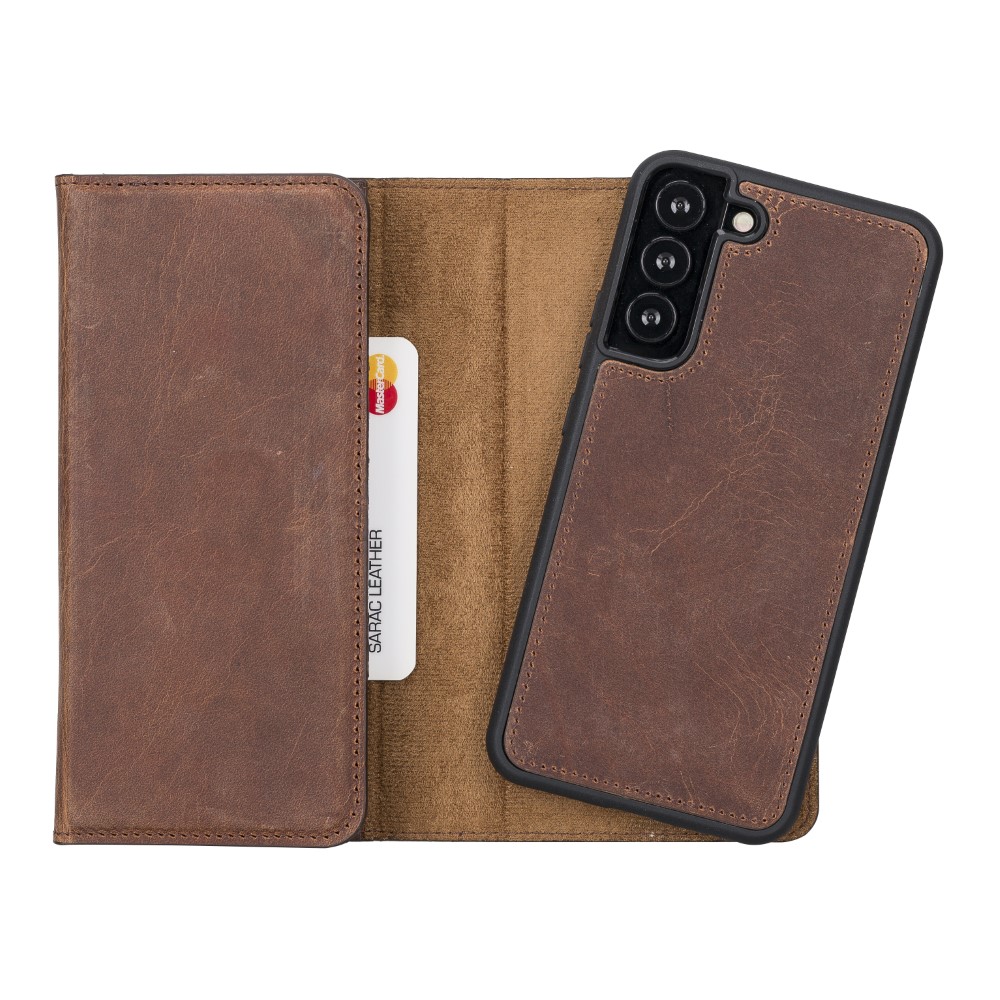 Samsung Galaxy S22 Plus Uyumlu Deri̇ Cüzdanlı Kılıf Santa G2