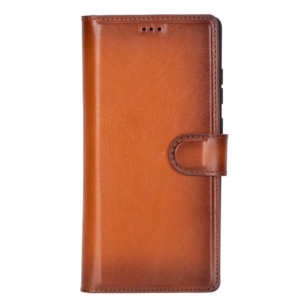 Samsung Galaxy S25 Ultra Uyumlu, Haki̇ki̇ Deri̇, El Yapımı, Cüzdanlı Kılıf, Gölgeli̇ Taba