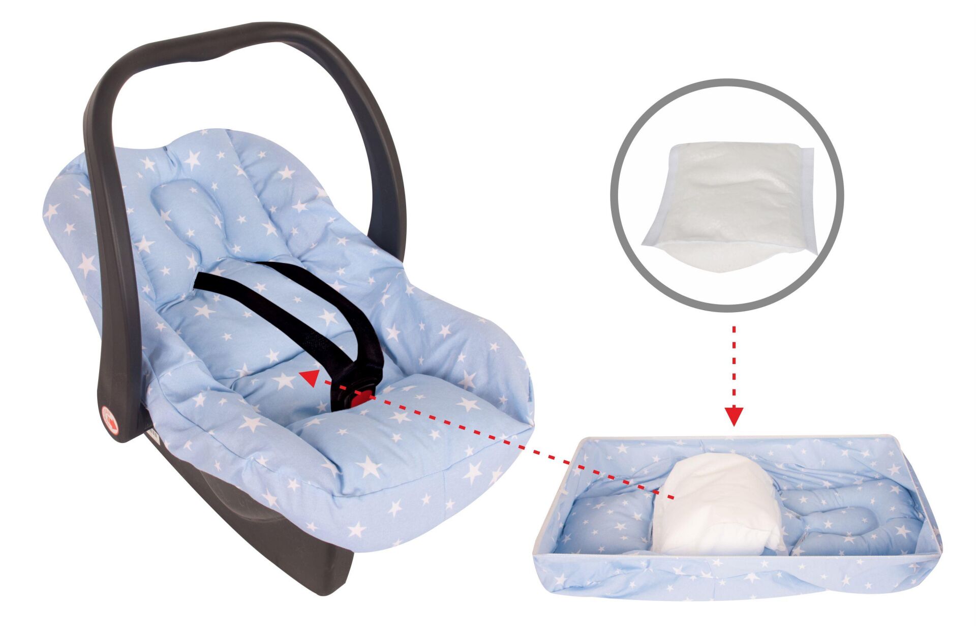 Sevi̇ Bebe Bel Destekli̇ Ana Kucağı Örtüsü Art-61 Mavi̇ Yıldız