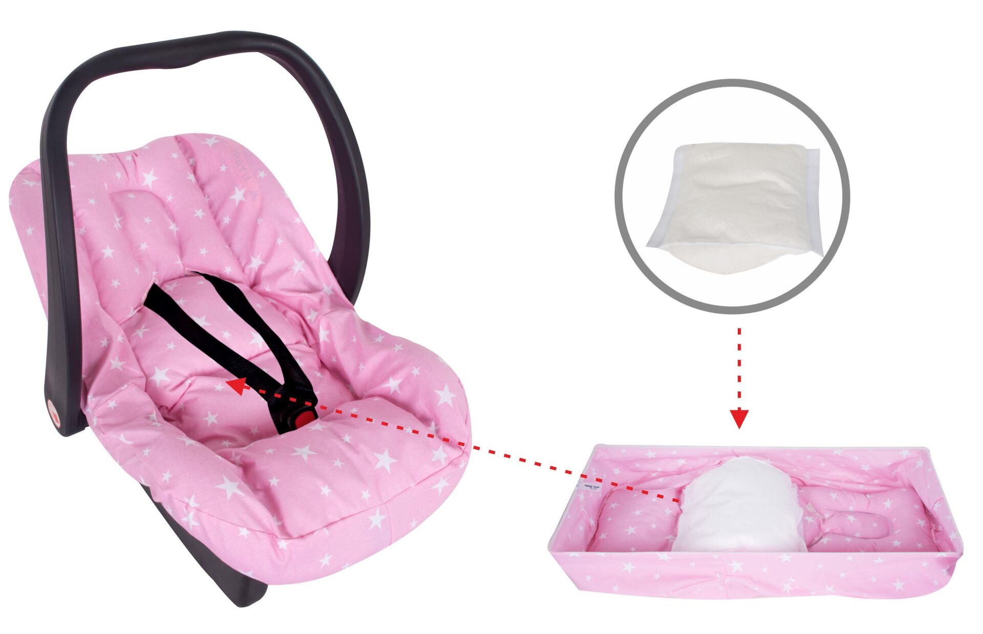 Sevi̇ Bebe Bel Destekli̇ Ana Kucağı Örtüsü Art-61 Pembe Yıldız