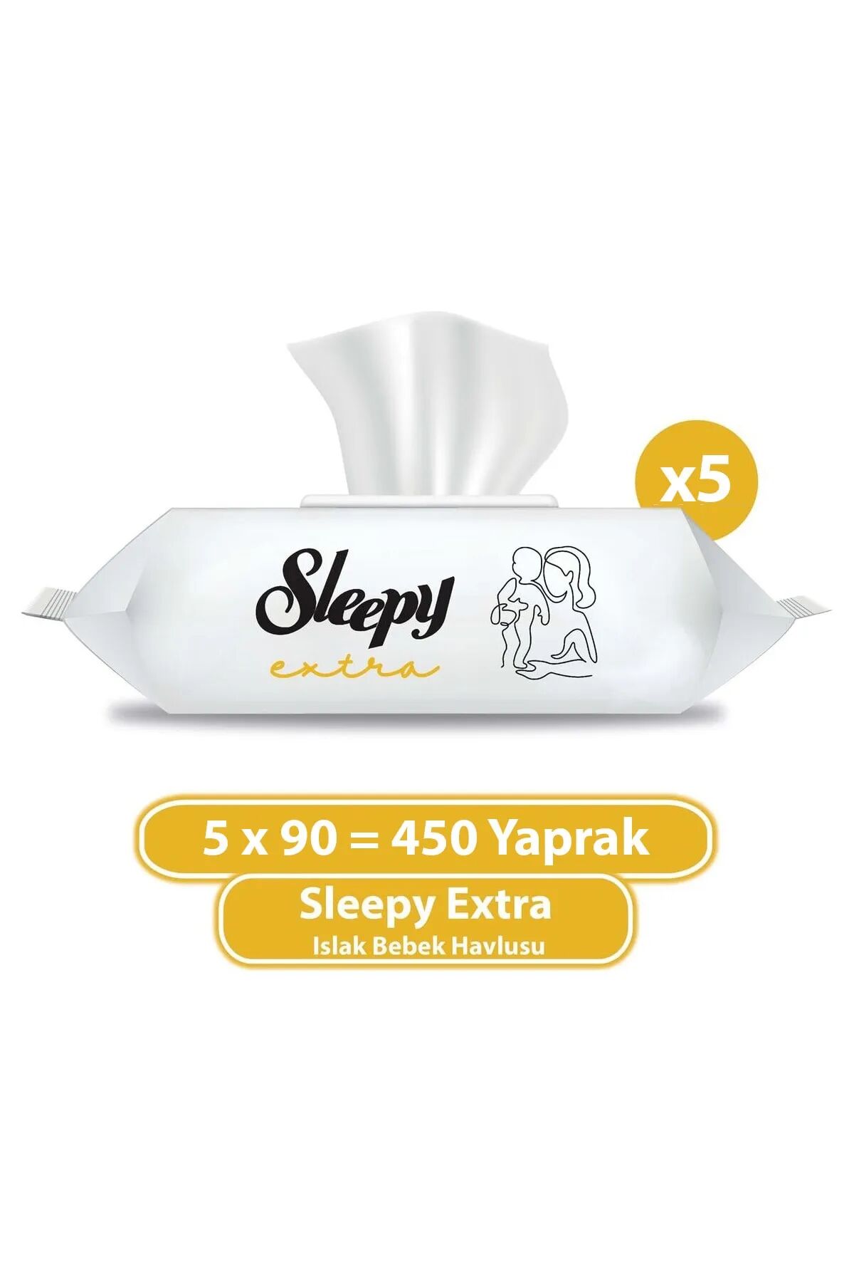 Sleepy Ekstra Islak Havlu Mendi̇l 5X90 450 Yaprak