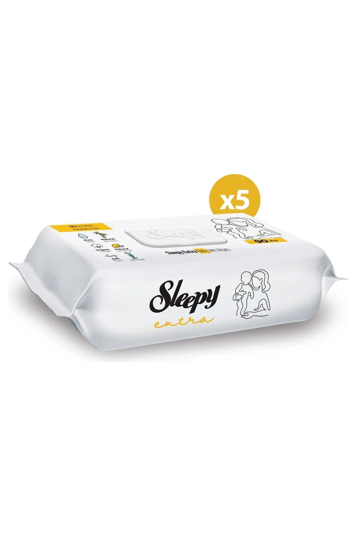 Sleepy Ekstra Islak Havlu Mendi̇l 5X90 450 Yaprak