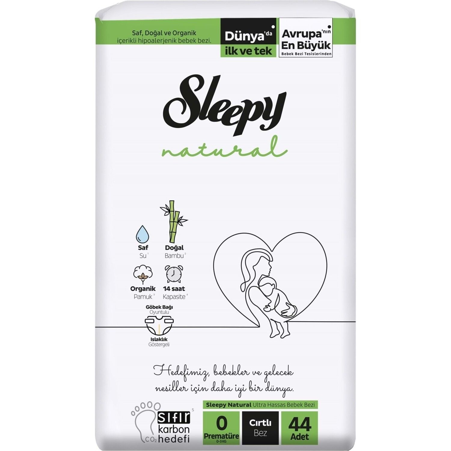 Sleepy Natural Bebek Bezi̇ 0 Beden Premature 44 Adet