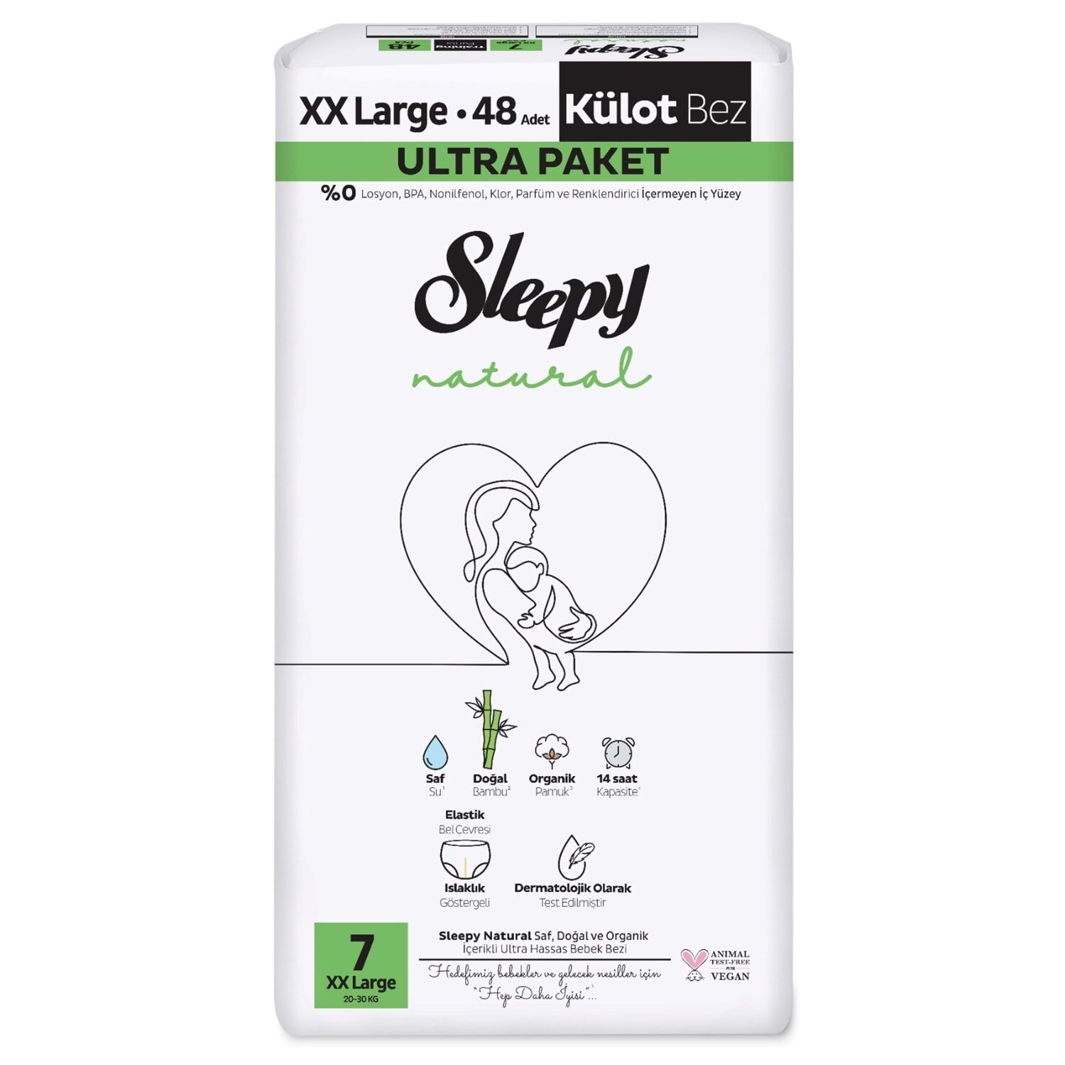 Sleepy Natural Külot Bez 2 Li̇ Ultra Paket 7 Beden 48 Adet