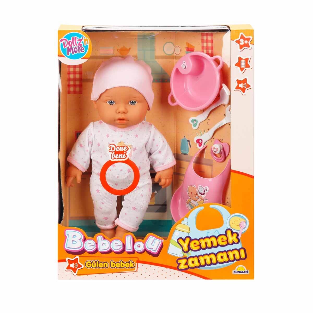 Sunman Bebelou Yemek Zamanı Sesli̇ Bebek Seti̇ 35 Cm
