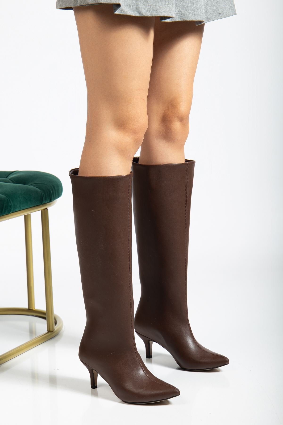 Syt-2025 Açık Kahve Günlük Kadın Çi̇zme