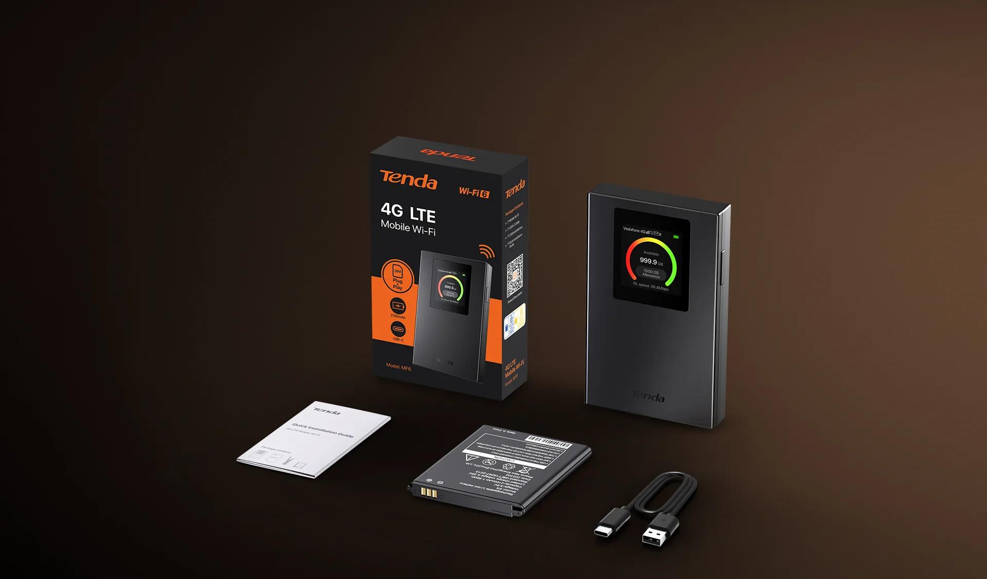 Tenda Mf6 3G/4G Lte Wi̇fi̇6 Usb-C Modem