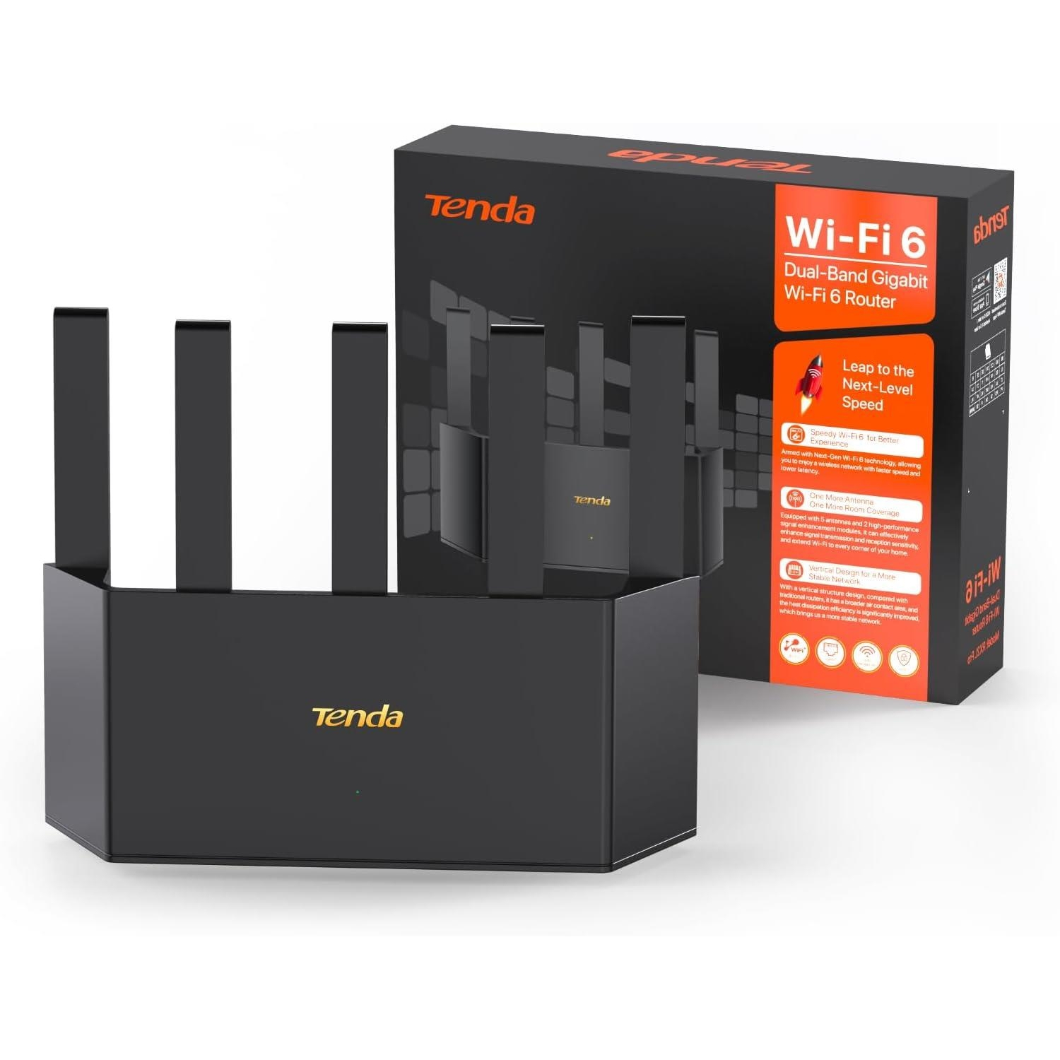 Tenda Rx12L Pro 4 Port Dualband Wi̇fi̇6 Router