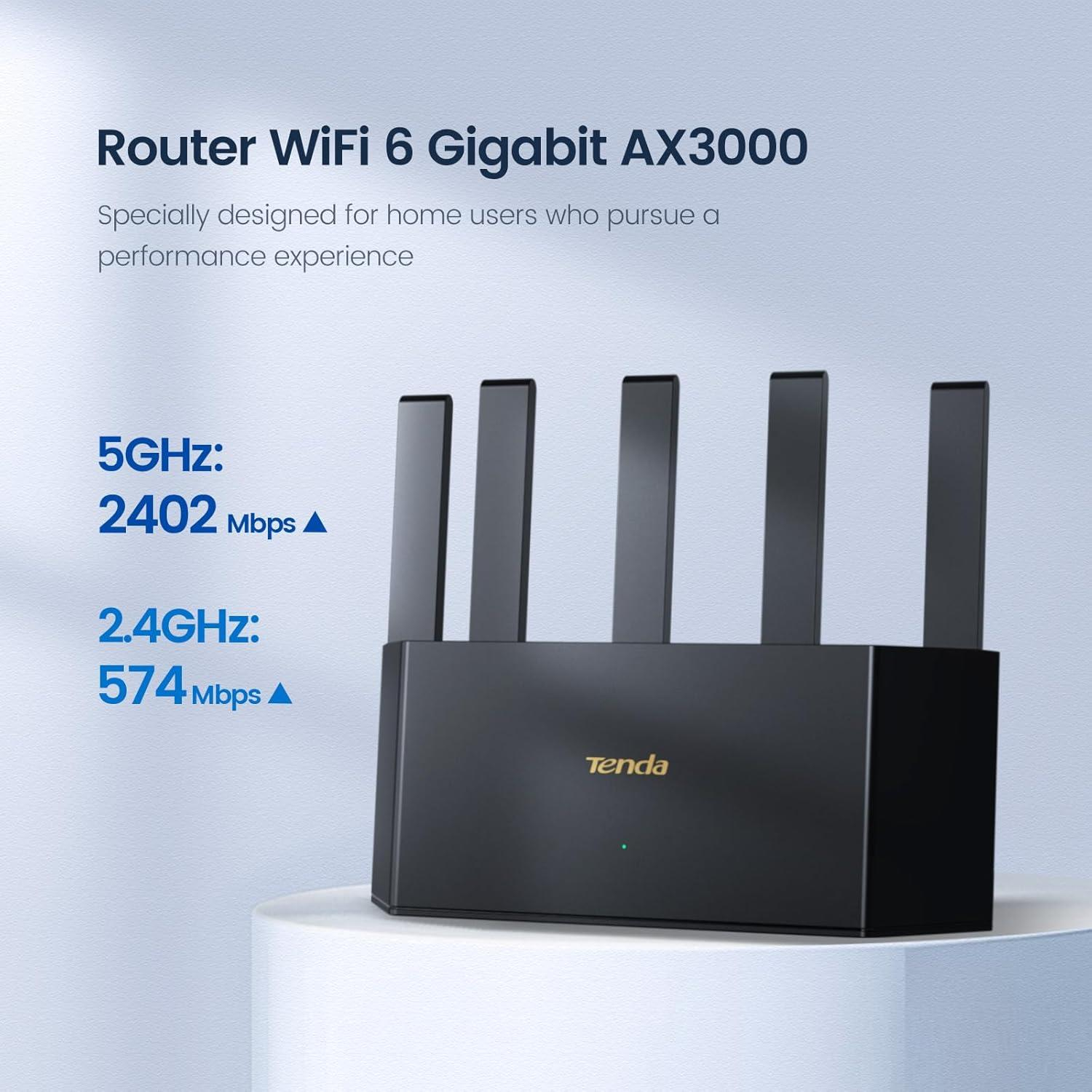 Tenda Rx12L Pro 4 Port Dualband Wi̇fi̇6 Router