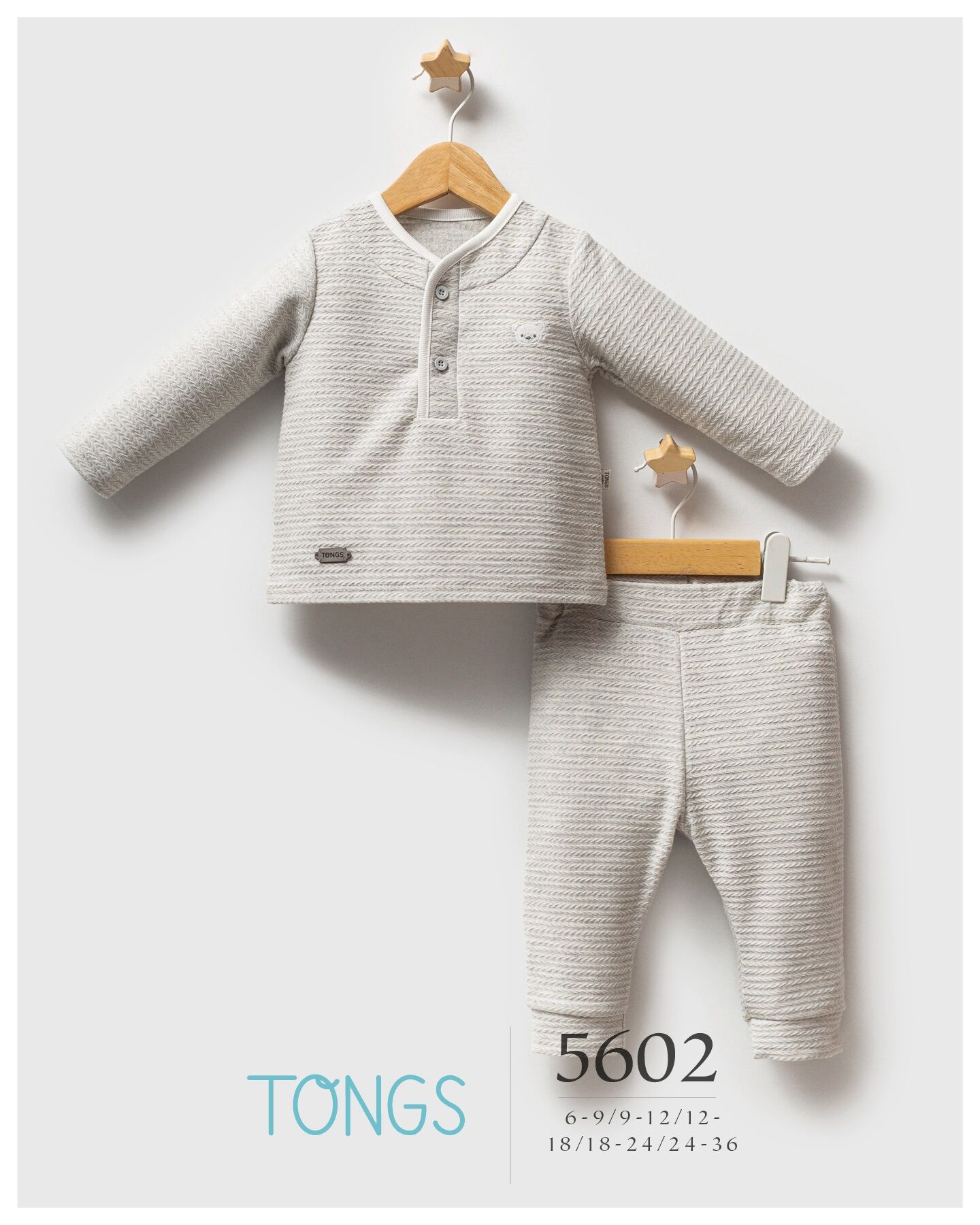 Tongs Baby Classi̇c Bear 2 Li̇ Takım 5602 Gri̇