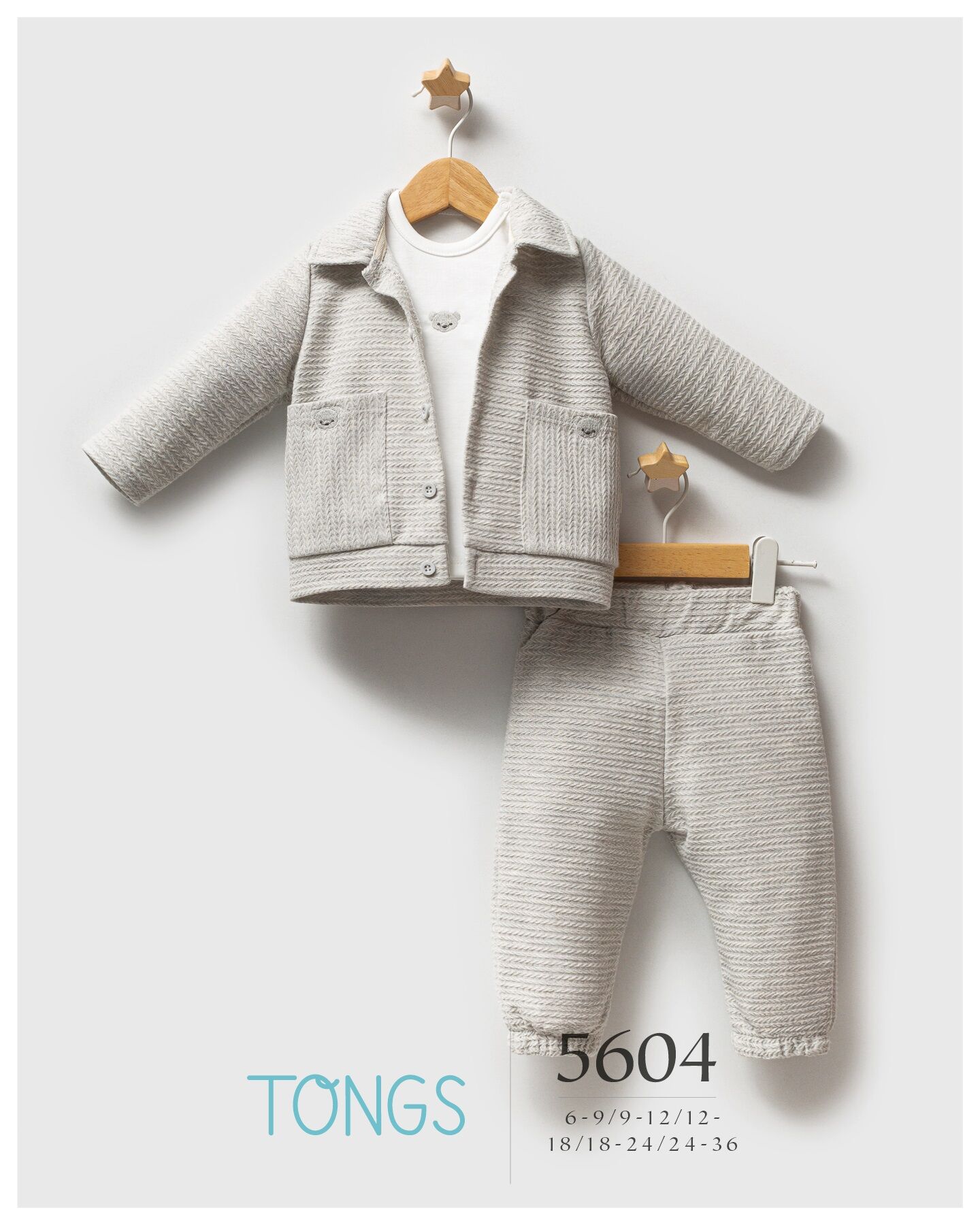 Tongs Baby Classi̇c Bear 3 Lü Takım 5604 Gri̇