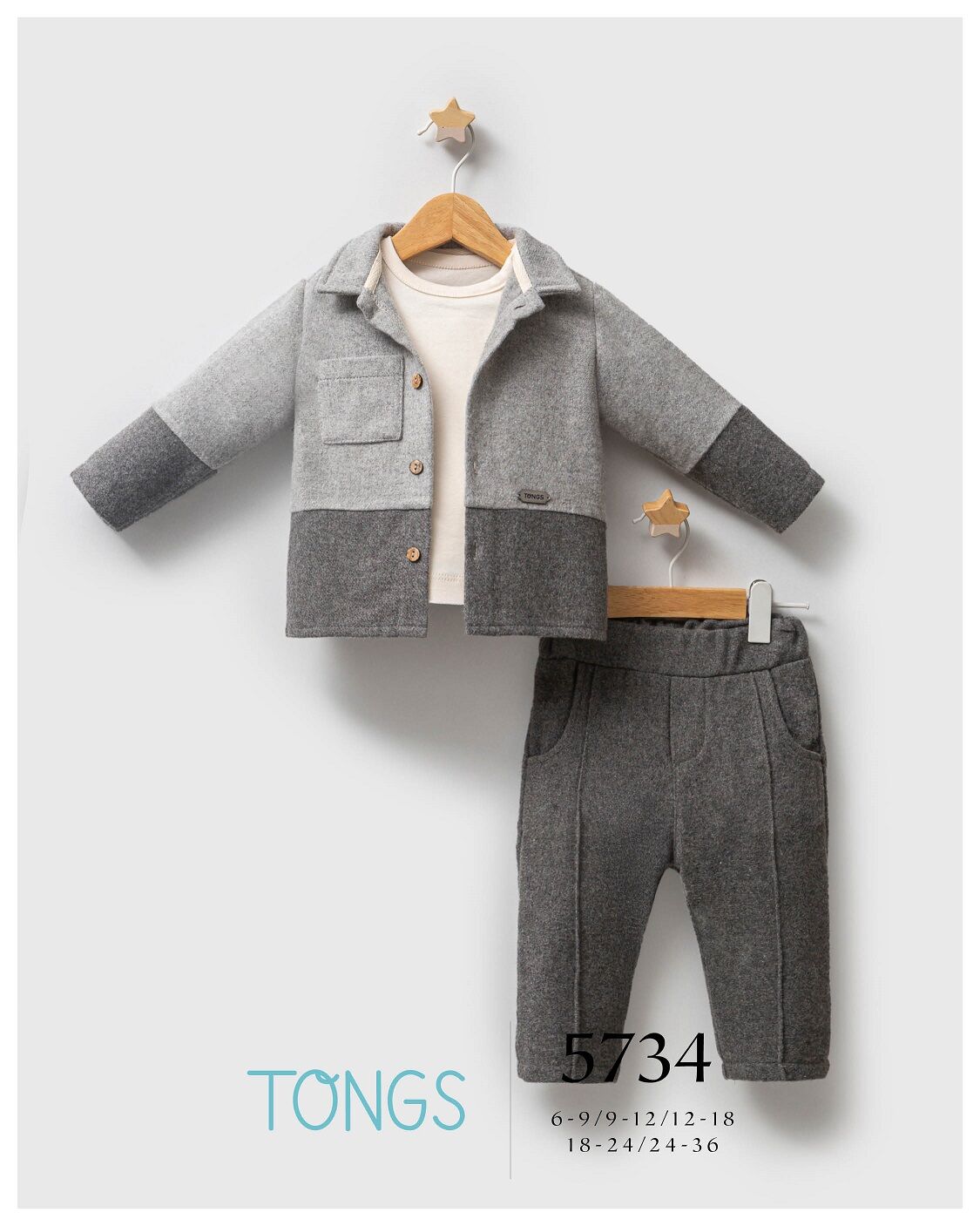 Tongs Baby Customary 3 Lü Takım 5734 Gri̇