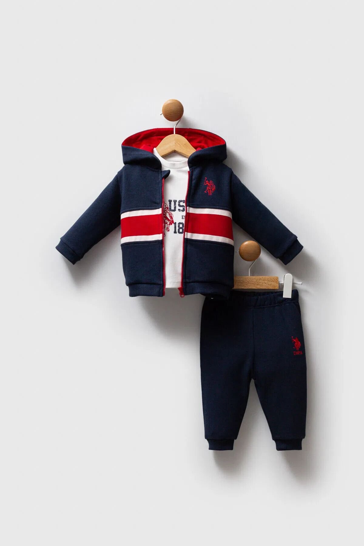 U.s. Polo Assn 3 L&uuml; Takım Usb2553 Laci̇vert-Kırmızı