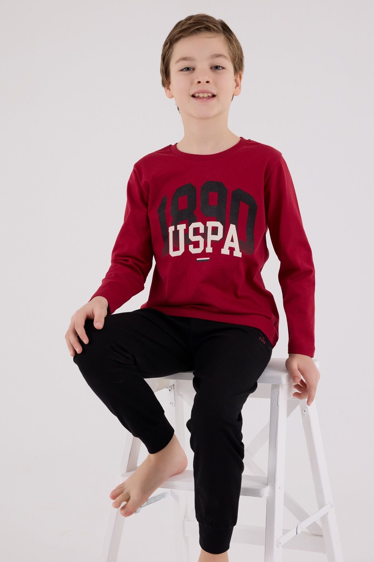 U.s. Polo Assn Uzun Kol Pi̇jama Takım Us2203-4 Bordo