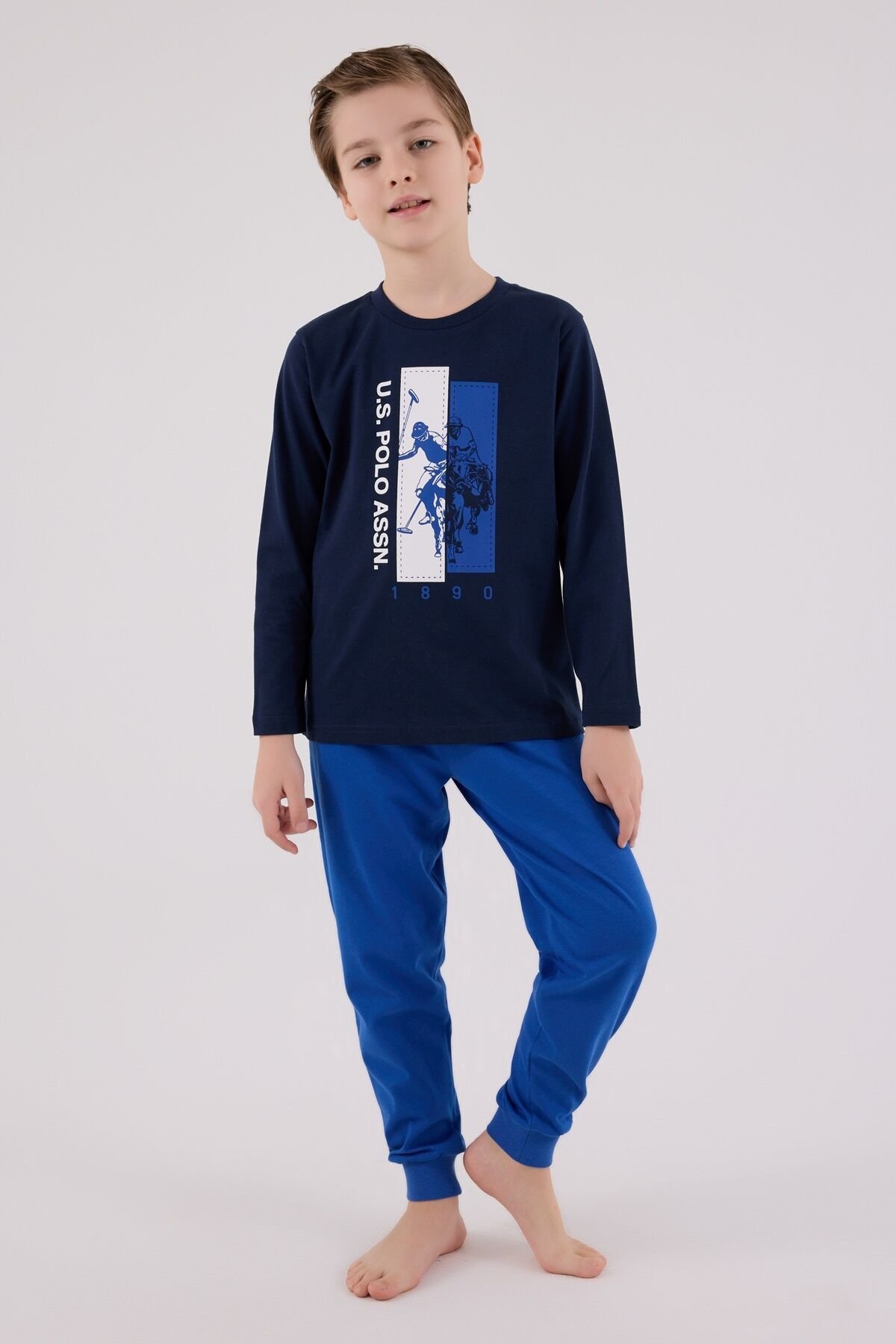 U.s. Polo Assn  Uzun Kol Pi̇jama Takım Us2206-4 Laci̇vert