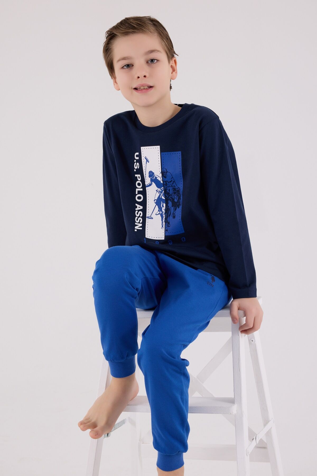 U.s. Polo Assn  Uzun Kol Pi̇jama Takım Us2206-4 Laci̇vert