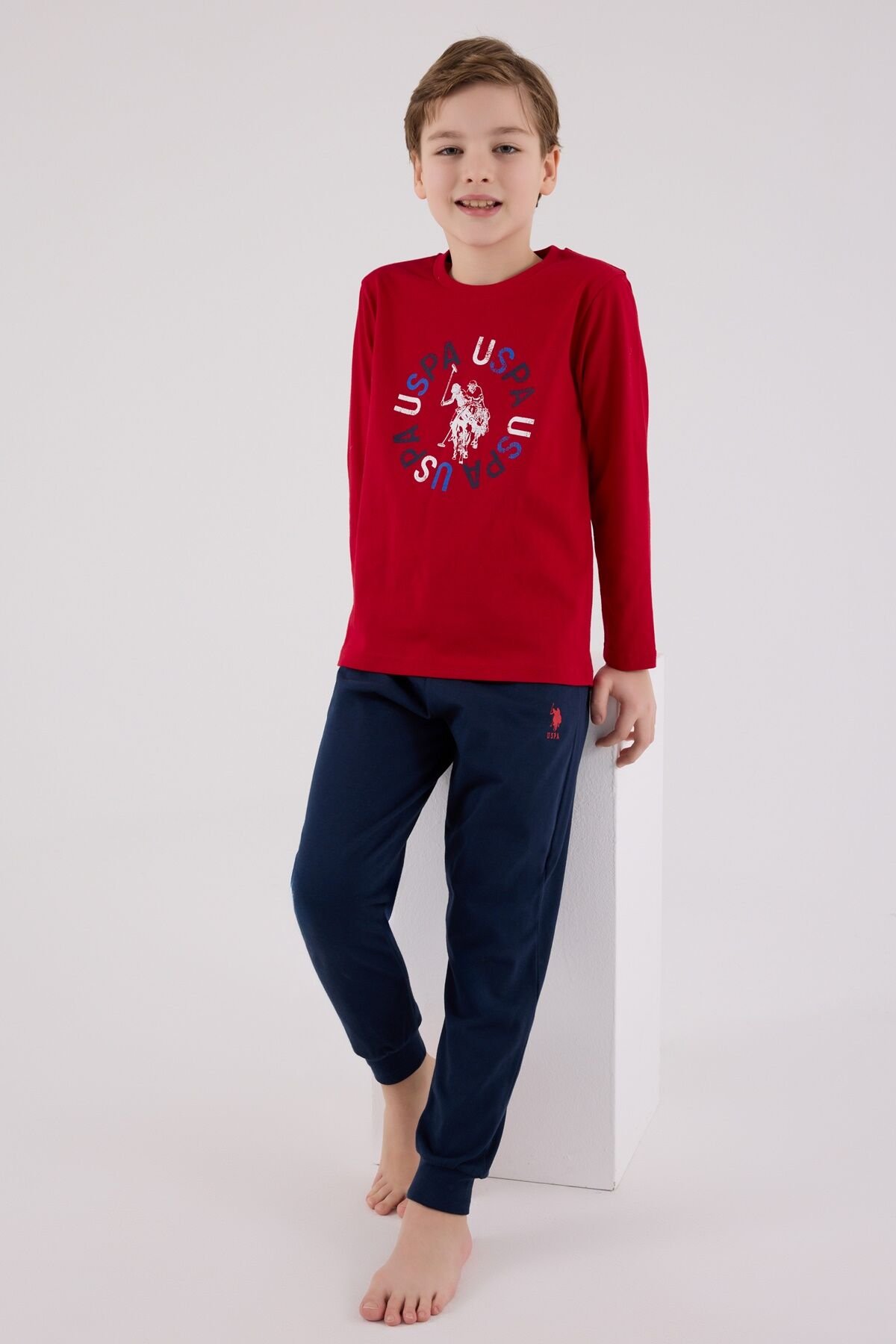 U.s. Polo Assn Uzun Kol Pi̇jama Takım Us2214-4 Kırmızı
