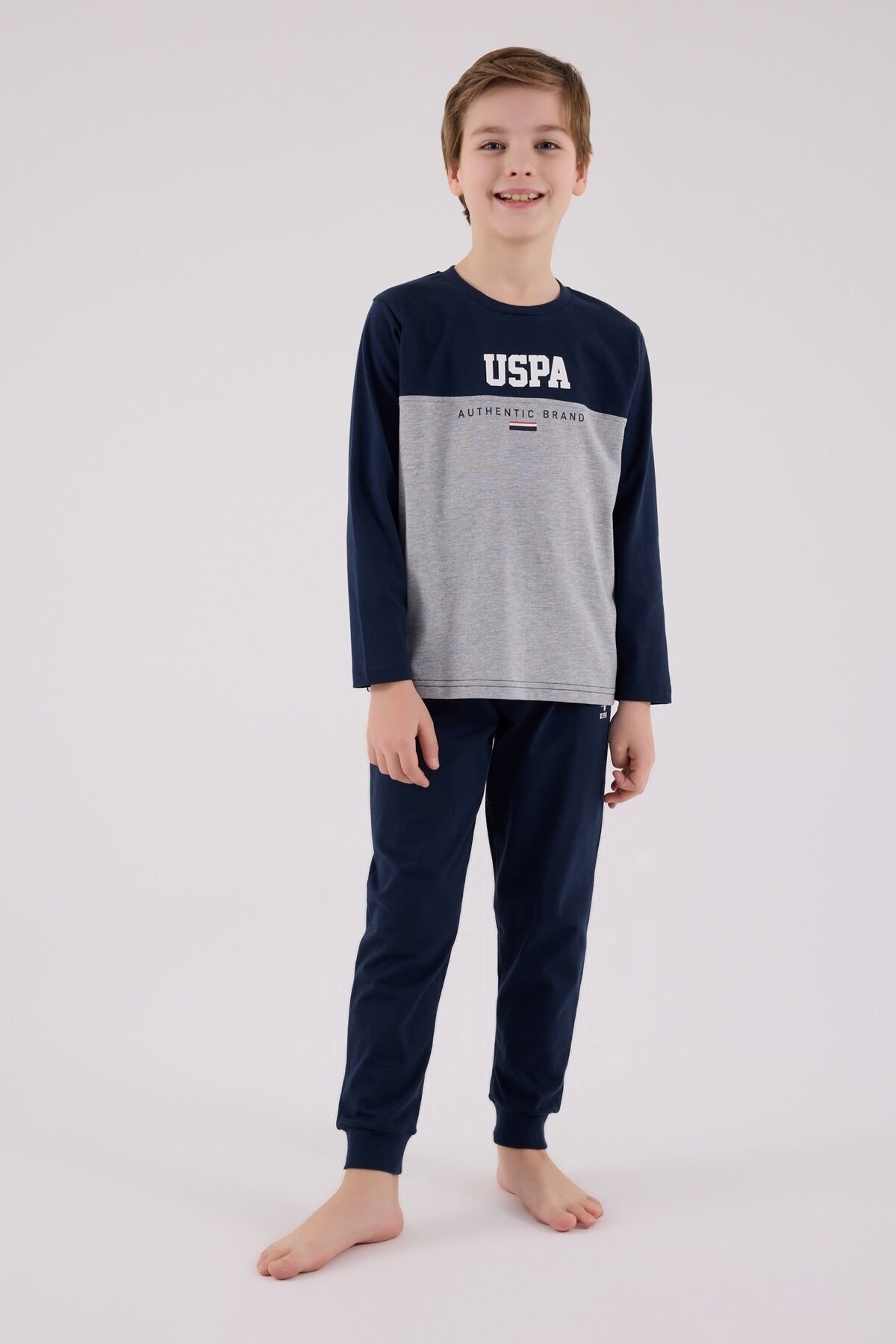U.s. Polo Assn Uzun Kol Pi̇jama Takım Us2220-4 Laci̇vert