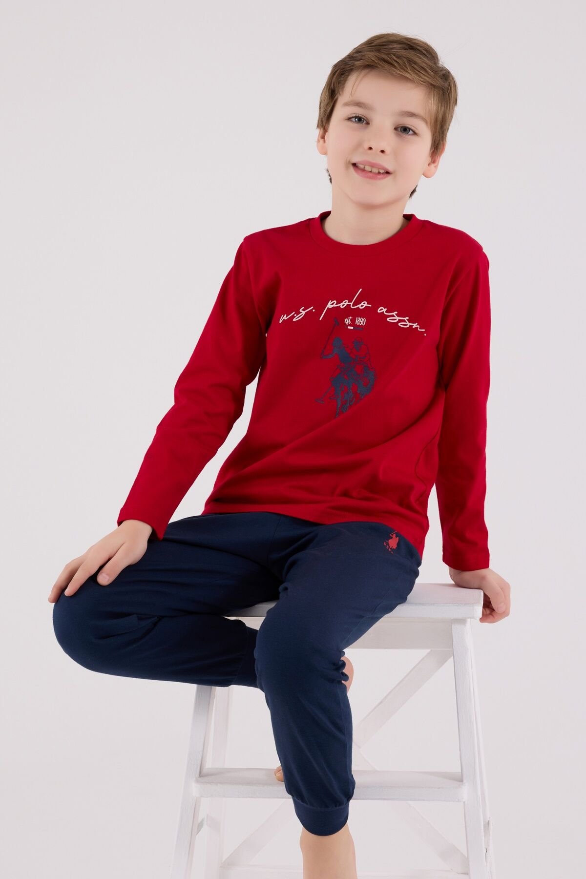 U.s. Polo Assn Uzun Kol Pi̇jama Takım Us2233-4 Kırmızı