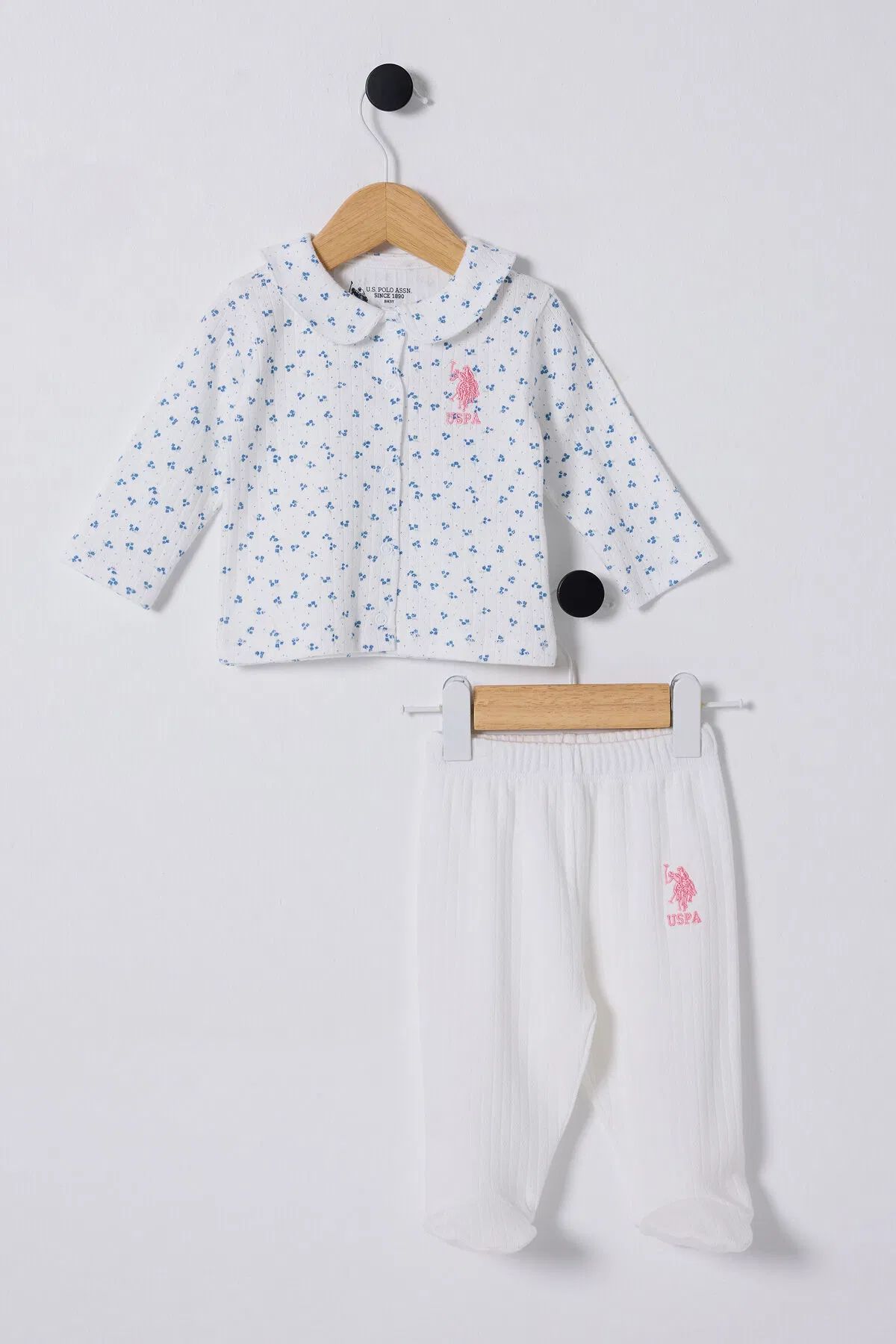 U.s Polo Bebek 2 Li̇ Takım Usb2433 Beyaz-Mavi̇