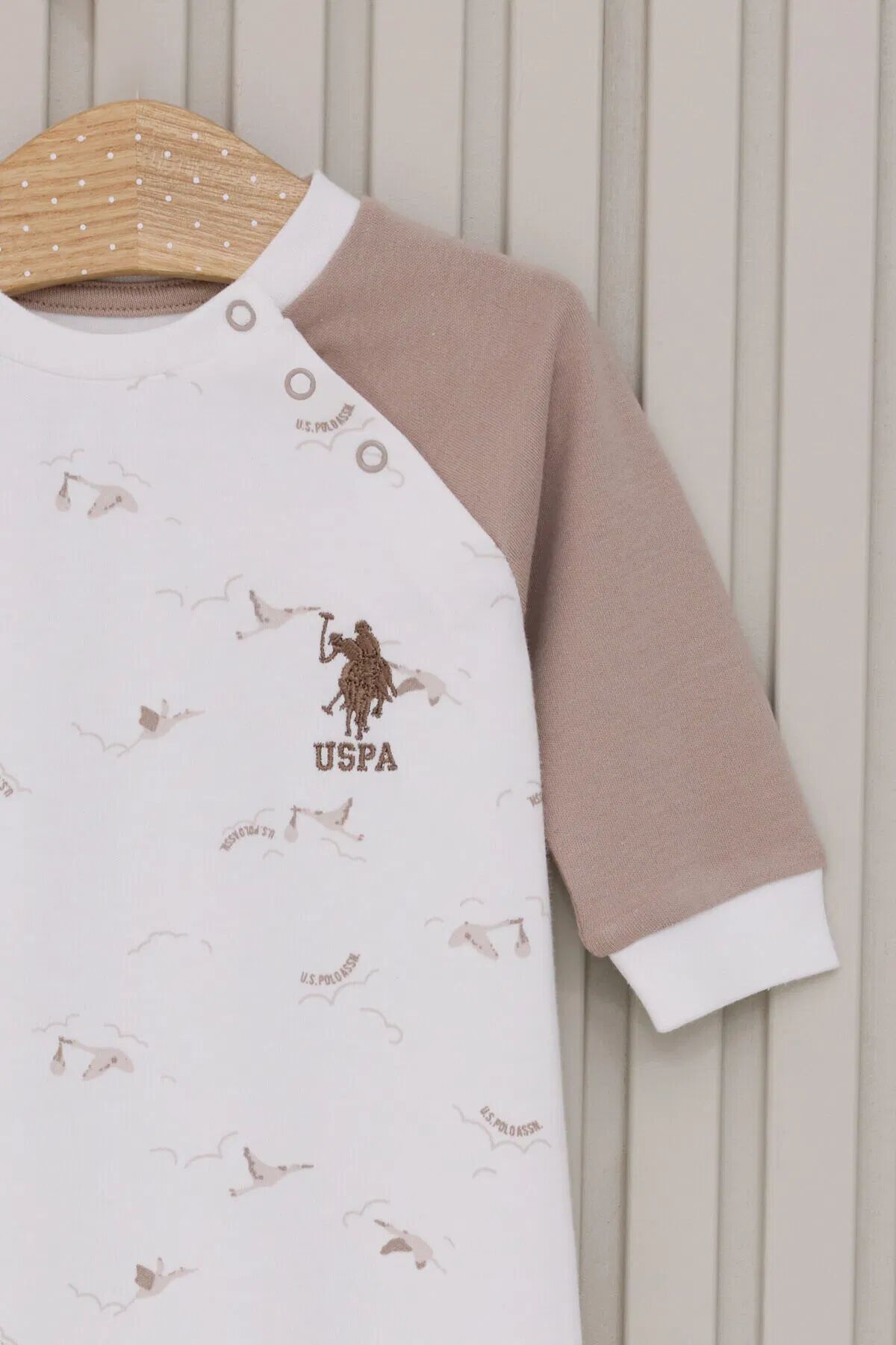 U.s.polo Erkek Bebek Uzun Kol Pati̇ksi̇z Tulum Usb2020 Krem