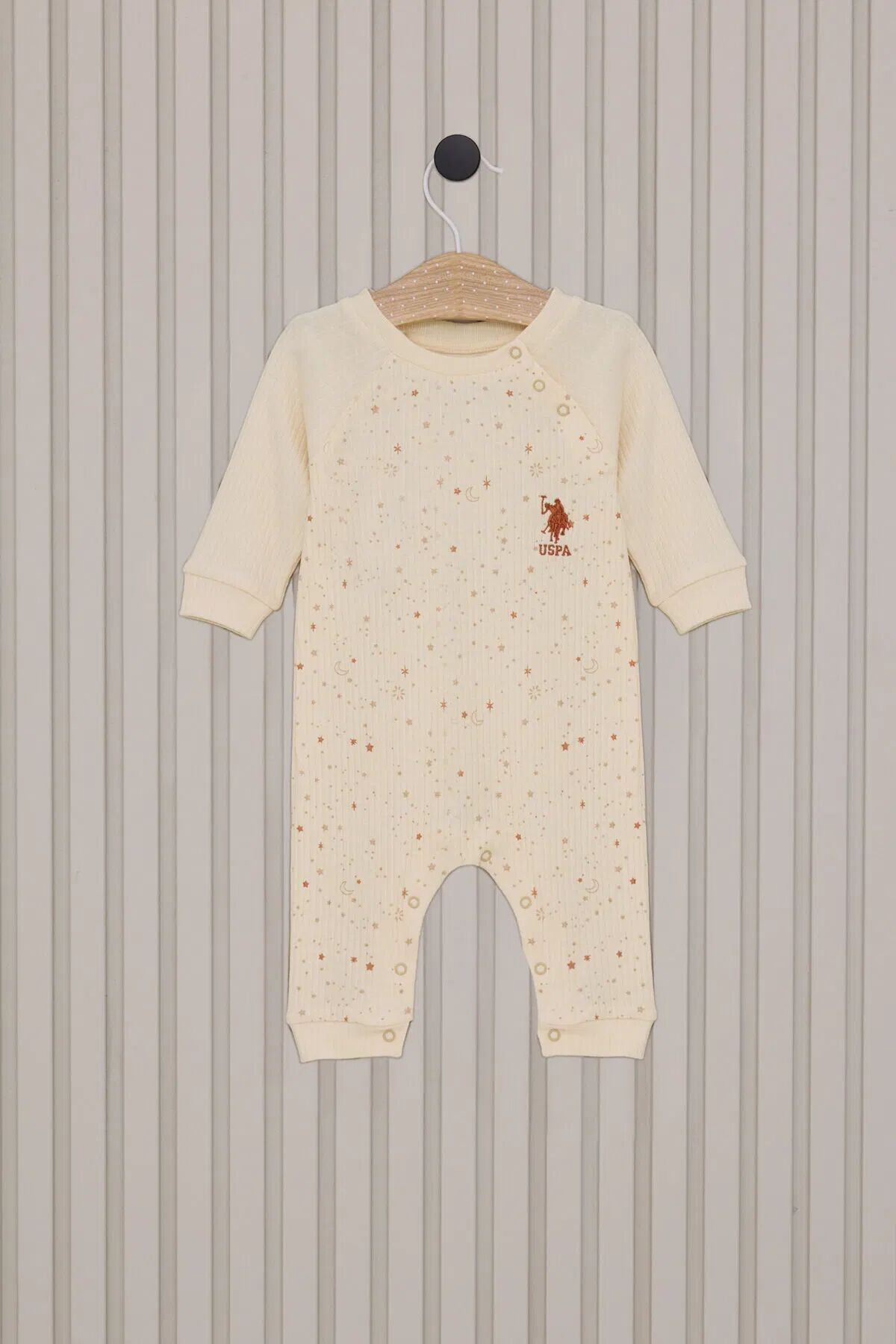U.s.polo Kız Bebek Uzun Kol Pati̇ksi̇z Tulum Usb2111 Krem