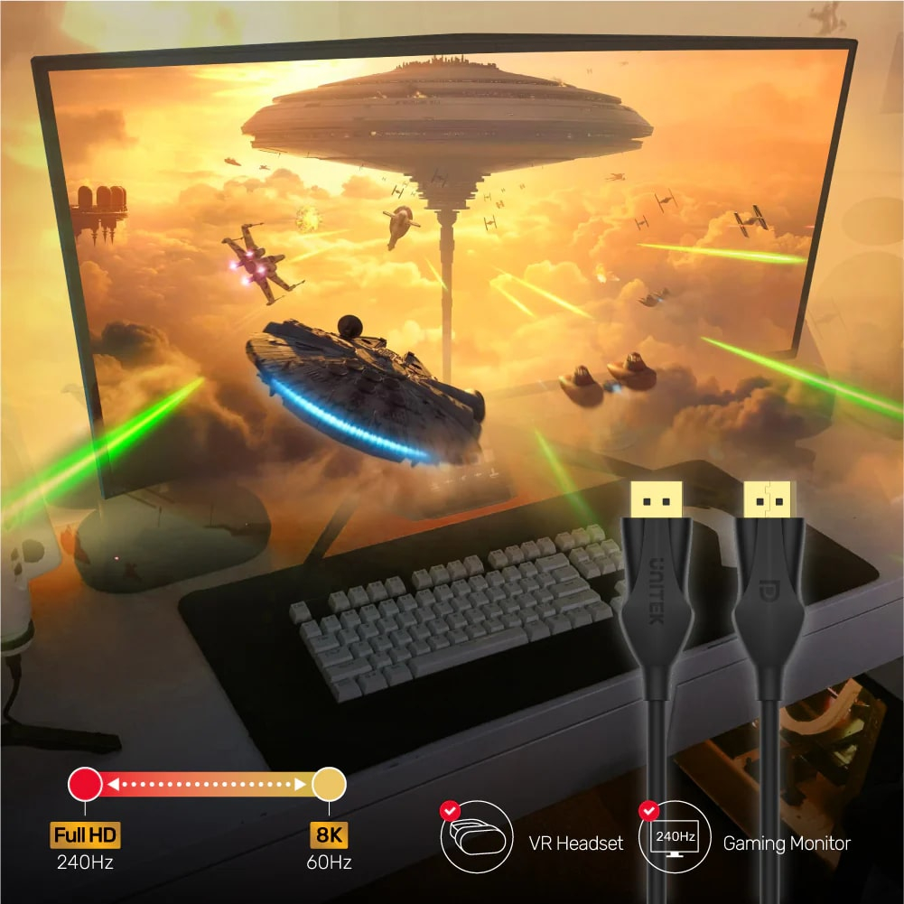 Unıtek Dısplay Port 1.4 Kablo 2Mt 8K (C1624Bk-2M)