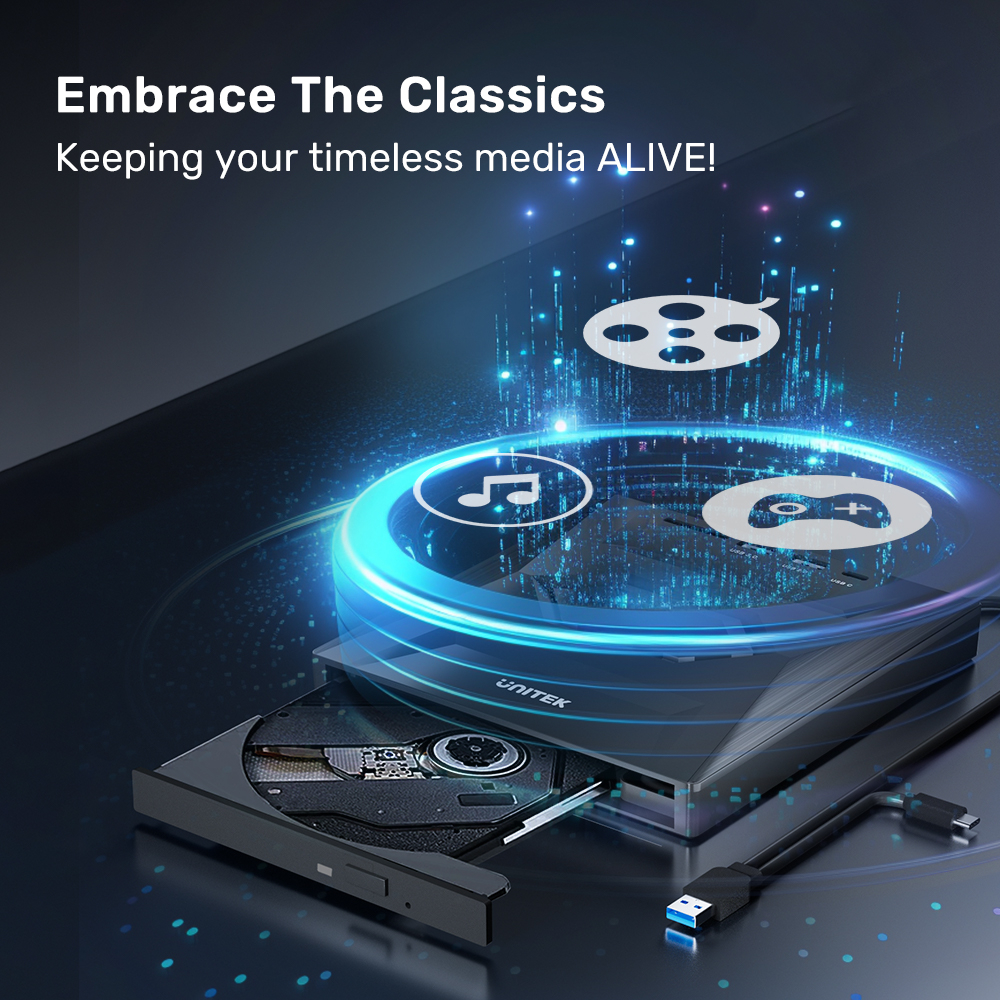 Unıtek Hari̇ci̇ Dvd-Rw Usb Type-C/A 5İn1 Dock (T1037A)