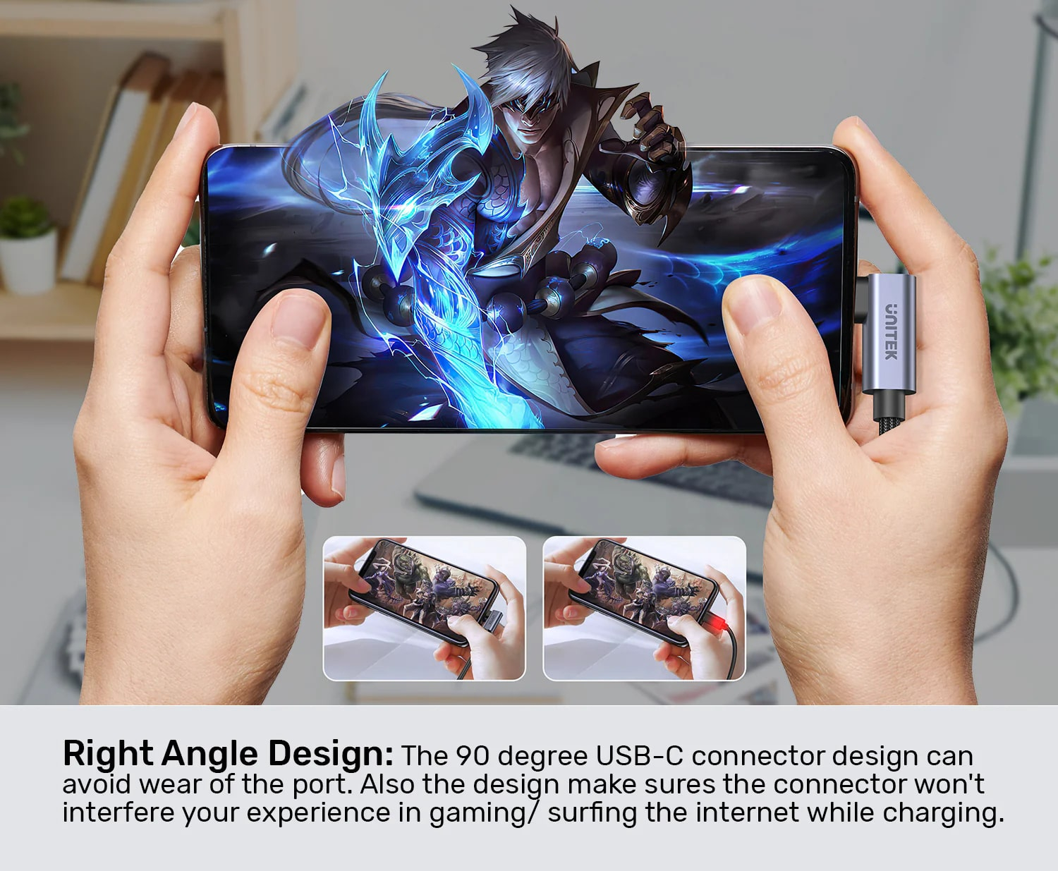 Unıtek Type-C Hızlı Şarj 90D 3Mt 100W(C14123Bk-3M)