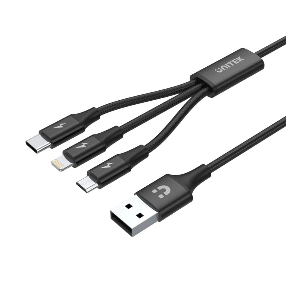 Unıtek Usb-A 3İn1 Hızlı Şarj 1.2Mt 2.4A (C14049Bk)