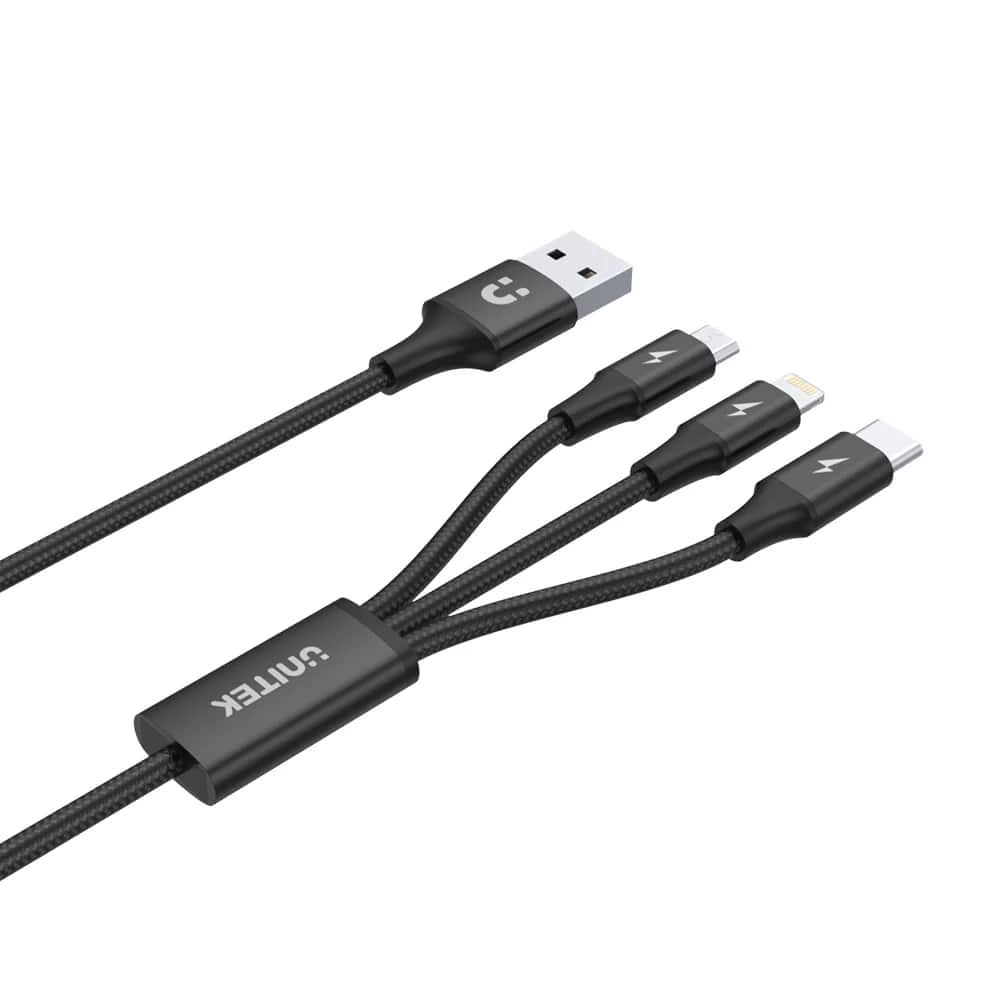 Unıtek Usb-A 3İn1 Hızlı Şarj 1.2Mt 2.4A (C14049Bk)
