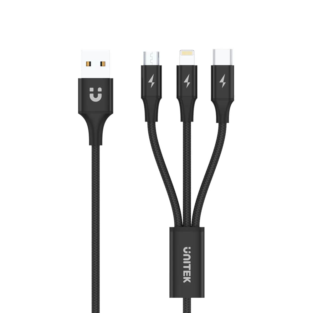 Unıtek Usb-A 3İn1 Hızlı Şarj 1.2Mt 2.4A (C14049Bk)