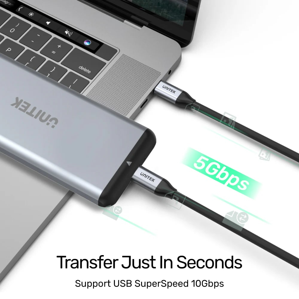 Unıtek Usb-C 3.2 Kablo 2Mt 5Gbps 4K (C14091Abk)