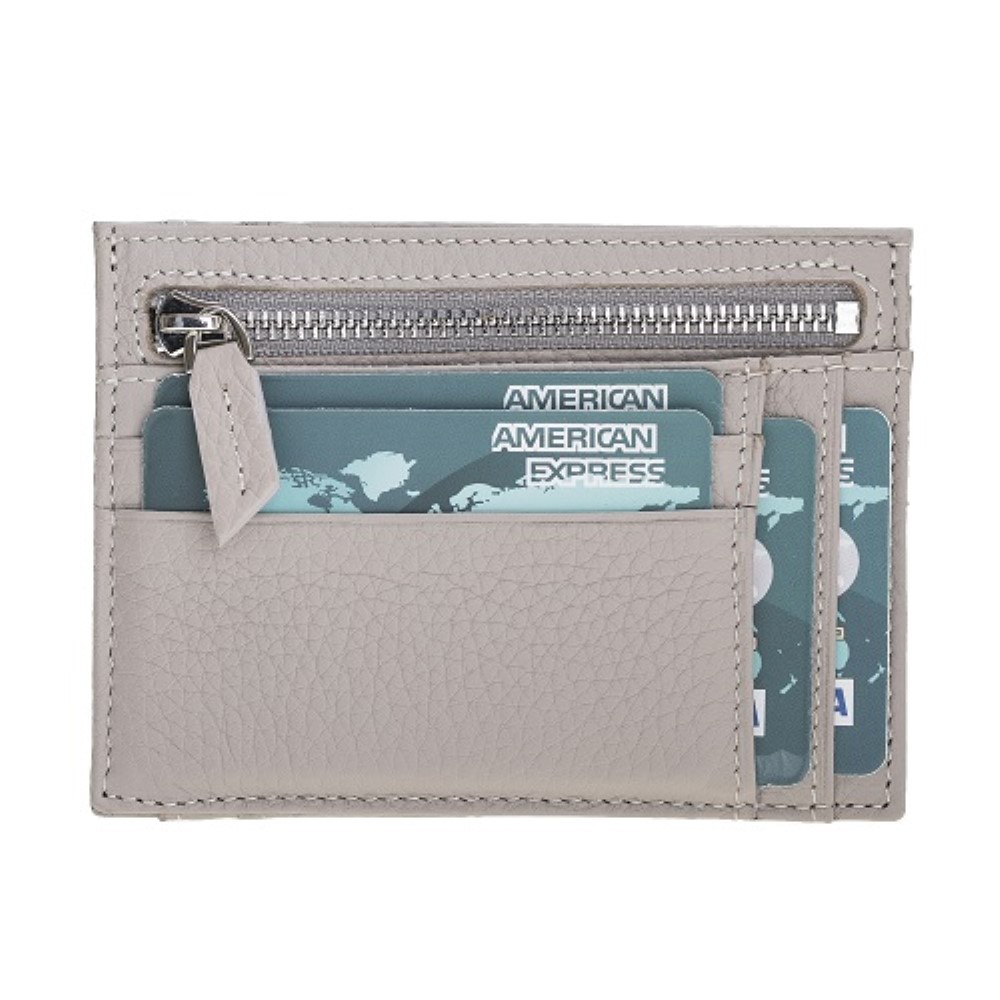 Zi̇p Deri̇ Fermuarlı Kartlık Zpch Erc3 Bej