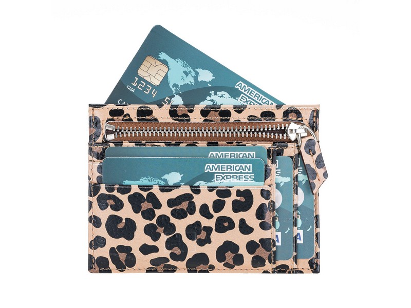 Zi̇p Deri̇ Fermuarlı Kartlık Zpch Leo-Ne Leopar