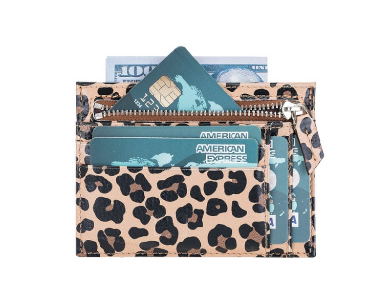 Zi̇p Deri̇ Fermuarlı Kartlık Zpch Leo-Ne Leopar