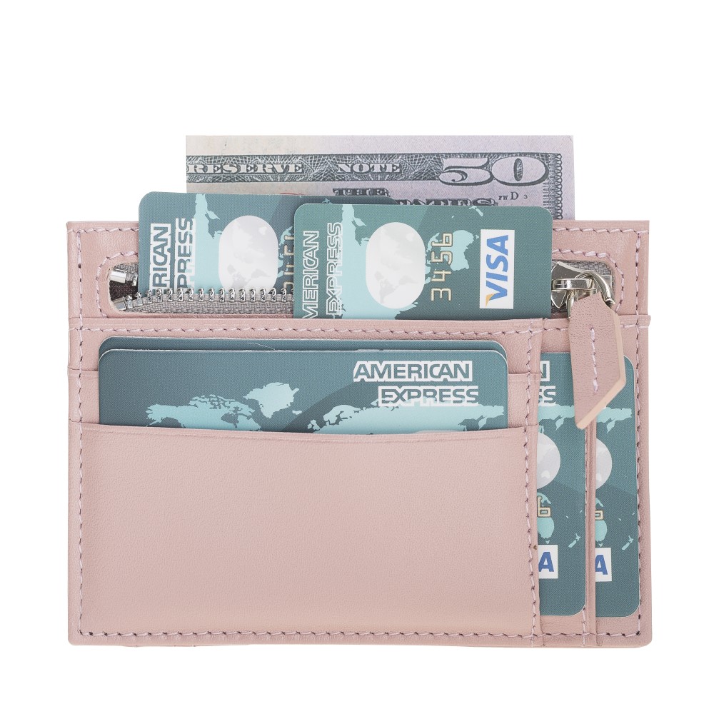 Zi̇p Deri̇ Fermuarlı Kartlık Zpch Nu2 Pembe