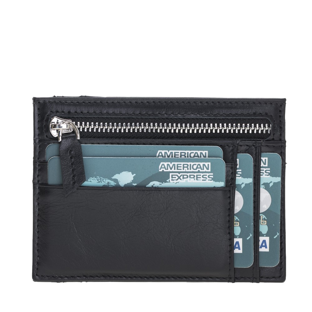 Zi̇p Deri̇ Fermuarlı Kartlık Zpch Rst1 Si̇yah